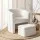 Artiss Bouclé Accent Armchair with Storage Ottoman Footrest Sherpa Fleece Upholstery 150kg White for Living Room