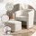 Artiss Bouclé Accent Armchair with Storage Ottoman Footrest Sherpa Fleece Upholstery 150kg White for Living Room
