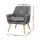 Artiss Anne Grey Armchair Set of 2 - Faux Linen, Full-Size, Tufted Design, Thick Foam, Rubber Wood Legs, 130kg Capacity