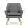 Artiss Anne Grey Armchair Set of 2 - Faux Linen, Full-Size, Tufted Design, Thick Foam, Rubber Wood Legs, 130kg Capacity