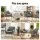 Artiss Anne Grey Armchair Set of 2 - Faux Linen, Full-Size, Tufted Design, Thick Foam, Rubber Wood Legs, 130kg Capacity