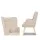 Artiss Armchair Set with Ottoman, Faux Linen, Beige, 58x52x85cm, Scandinavian Style, Elegant Tufted Design