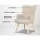 Artiss Armchair Set with Ottoman, Faux Linen, Beige, 58x52x85cm, Scandinavian Style, Elegant Tufted Design