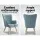 Artiss Armchair Set with Ottoman, Faux Linen, Blue, 58x52x85cm, Scandinavian Style, Comfortable & Durable