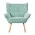 Artiss Cindy Armchair Lounge Chair, Blue Linen Fabric, Tufted Accent Sofa Seat, Metal Frame, 75x82x85cm, Modern Style