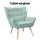 Artiss Cindy Armchair Lounge Chair, Blue Linen Fabric, Tufted Accent Sofa Seat, Metal Frame, 75x82x85cm, Modern Style