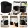Artiss Round Swivel Armchair Black Sherpa Fleece, 360-Degree Rotation, Ergonomic Design, 73x74x67cm, 150kg Capacity