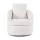 Artiss Round Swivel Armchair with Extra Pillow, White - 360° Swivel, Sherpa Fleece Upholstery, 70x76x84cm, 150kg