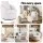 Artiss Round Swivel Armchair with Extra Pillow, White - 360° Swivel, Sherpa Fleece Upholstery, 70x76x84cm, 150kg