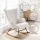 Artiss White Bouclé Fabric Rocking Armchair - Ergonomic Design with Metal Frame, Rubber Wood Legs, 180kg Capacity
