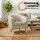 Artiss Abby Armchair Tub Chair Beige Faux Linen, Full Size, Thick Foam Padding, Rubber Wood Legs, 70x64x67.5cm
