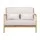 Artiss Olive Armchair Lounge Chair, Beige Faux Linen, Rubber Wood Frame, Modern Scandinavian Accent, 102cm