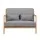 Artiss Olive 2-Seater Love seat: Modern Scandinavian Armchair in Grey Faux Linen, Sturdy Rubber Wood Frame, 102cm Wide
