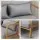 Artiss Olive 2-Seater Love seat: Modern Scandinavian Armchair in Grey Faux Linen, Sturdy Rubber Wood Frame, 102cm Wide