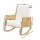 Artiss Rocking Armchair, Teddy Fabric & Rattan, White, 58x72.5x98cm - Vintage Elegance & Comfort, 150kg Capacity
