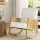 Artiss Rocking Armchair, Teddy Fabric & Rattan, White, 58x72.5x98cm - Vintage Elegance & Comfort, 150kg Capacity