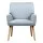 Artiss Sebastini Armchair, Faux Fabric, Blue Grey, 63x64.5x84cm, Stylish & Comfortable with Rubber Wood Legs