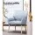 Artiss Sebastini Armchair, Faux Fabric, Blue Grey, 63x64.5x84cm, Stylish & Comfortable with Rubber Wood Legs
