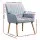 Artiss Sebastini 2X Armchair Set - Blue Grey Faux Fabric, High-Resilience Foam, Rubber Wood Legs, 150kg Capacity