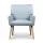 Artiss Sebastini 2X Armchair Set - Blue Grey Faux Fabric, High-Resilience Foam, Rubber Wood Legs, 150kg Capacity