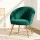 Artiss Eloise Velvet Armchair Green with Extra Wide Back, High Resilience Foam and Golden Splayed Legs