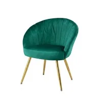 Artiss Eloise Velvet Armchair Green with Extra Wide Back, High Resilience Foam and Golden Splayed Legs