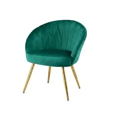 Artiss Eloise Velvet Armchair Green with Extra Wide Back, High Resilience Foam and Golden Splayed Legs