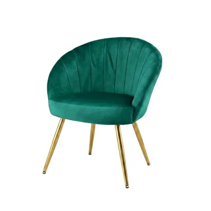 Artiss Eloise Velvet Armchair Green with Extra Wide Back, High Resilience Foam and Golden Splayed Legs