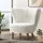 Artiss Felista Armchair - Luxurious White Sherpa Fabric, High-Back Support, Rubber Wood Legs, 150kg Capacity, 79x65x75cm