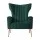Artiss Armchair, Velvet Upholstery, Green, 73x77x91.5cm, Luxury Design, Comfortable High-Back, Golden Metal Legs