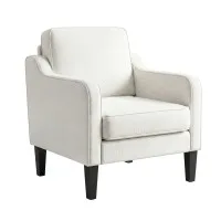 Artiss Linen Fabric Accent Armchair Lounge Chair with Curved Armrests and Extra-Thick Cushion Beige