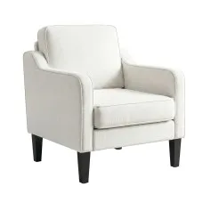 Artiss Linen Fabric Accent Armchair Lounge Chair with Curved Armrests and Extra-Thick Cushion Beige