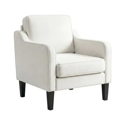 Artiss Linen Fabric Accent Armchair Lounge Chair with Curved Armrests and Extra-Thick Cushion Beige