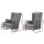 Artiss Rocking Chair Armchair, Linen Fabric, Grey, 104x82.5x72cm, Convertible Design, Tufted Wingback Comfort