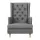 Artiss Rocking Chair Armchair, Linen Fabric, Grey, 104x82.5x72cm, Convertible Design, Tufted Wingback Comfort