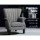 Artiss Armchair, Faux Linen Wingback, Full-Size, Grey, 76x75x93cm - Timeless Design with Button Studs & Comfort Padding