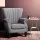 Artiss Armchair, Faux Linen Wingback, Full-Size, Grey, 76x75x93cm - Timeless Design with Button Studs & Comfort Padding