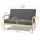 Artiss Skane 2-Seater Sofa Armchair - Scandinavian Design, Faux Linen, Rubber Wood, 113x62x68cm, Grey