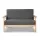 Artiss Skane 2-Seater Sofa Armchair - Scandinavian Design, Faux Linen, Rubber Wood, 113x62x68cm, Grey