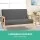Artiss Skane 2-Seater Sofa Armchair - Scandinavian Design, Faux Linen, Rubber Wood, 113x62x68cm, Grey