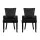 Artiss Cayes Set of 2 Black Velvet Dining Chairs, French Provincial Style, 13cm Cushioned Seats, Rubber Wood Legs