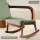Artiss Rocking Armchair Nursing Chair Corduroy Green, Modern Scandinavian Design, Rubber Wood Frame, 59x75x80cm, 150kg