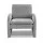 Artiss Bouclé Grey Armchair - Curved Arm, Pine Frame, 150kg Capacity, 75x76x87cm - Stylish Accent Chair for Home