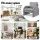 Artiss Bouclé Grey Armchair - Curved Arm, Pine Frame, 150kg Capacity, 75x76x87cm - Stylish Accent Chair for Home