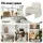 Artiss Bouclé White Armchair Accent Chair Lounge Tub Sofa, Curved Arm, Pine Wood, 75x76x87cm, 150kg Capacity