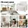 Artiss Bouclé White Armchair - Curved Seat, Pine Wood Frame, 150kg Capacity, Easy Assembly, 86x82x76cm Lounge Sofa