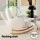 Artiss Bouclé Rocking Armchair and Ottoman Set White, Rubberwood Frame, Thick Foam, Waist Pillow, 150kg Capacity