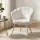 Artiss Callista Teddy Fleece Armchair White Shell Back with Gold Splayed Metal Legs and 180kg Capacity