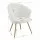Artiss Callista Teddy Fleece Armchair White Shell Back with Gold Splayed Metal Legs and 180kg Capacity