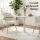 Artiss Callista Teddy Fleece Armchair White Shell Back with Gold Splayed Metal Legs and 180kg Capacity